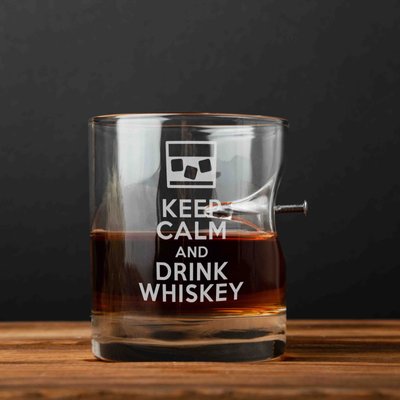 Склянка з цвяхом "Keep calm and drink whiskey" BD-PIN-06 фото